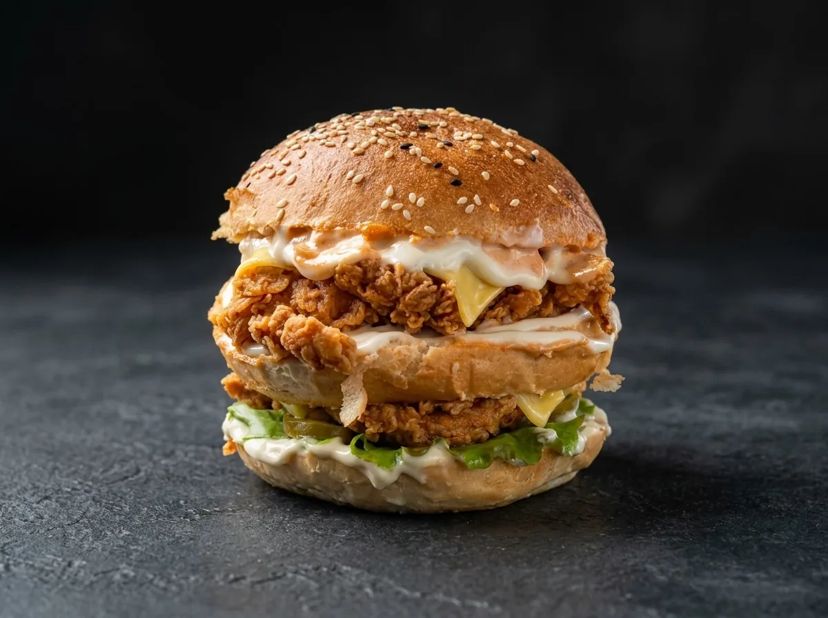 Double burger de frango