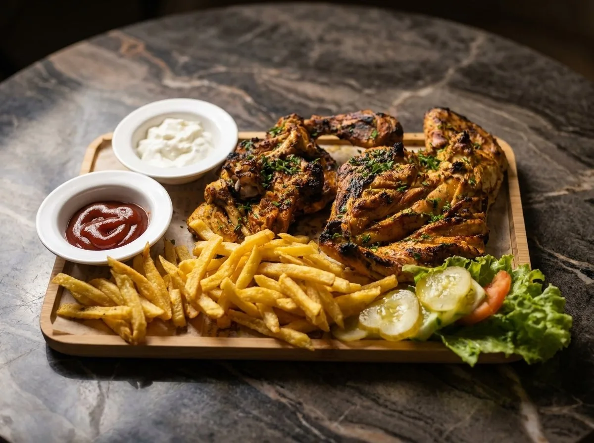 Quart de poulet grillé